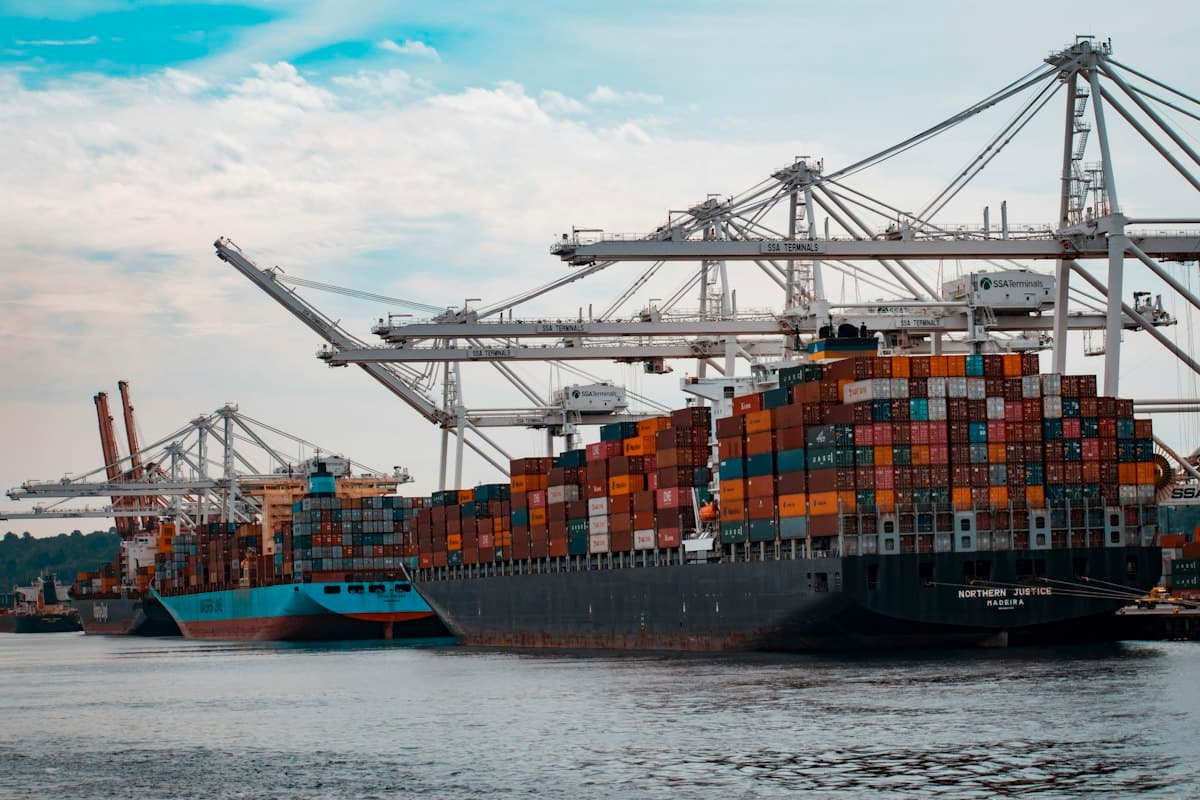 Bulk vessel berthed at Santos Port terminal